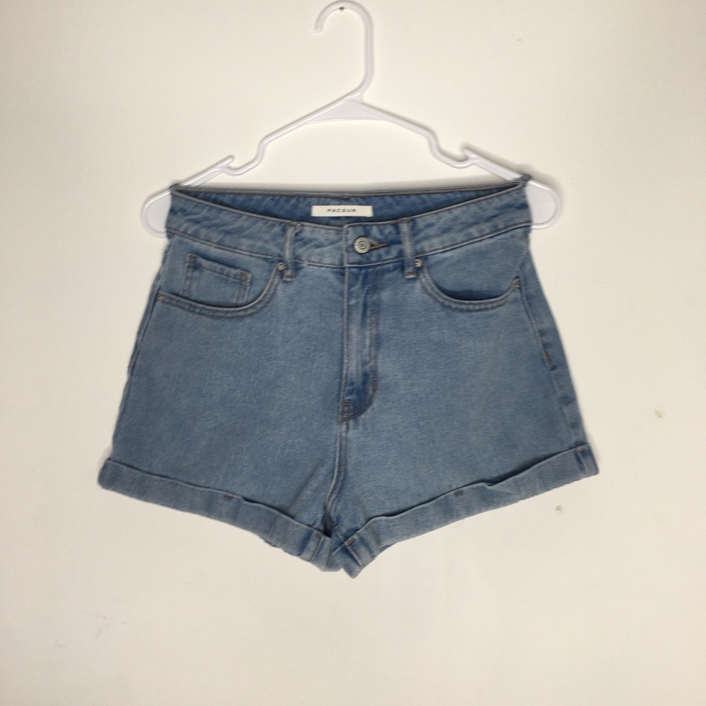 PACSUN Blue denim MOM SHORTS